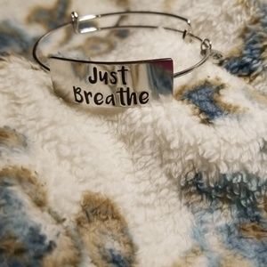 Final Sale 🛑Just breathe silver bracelet
